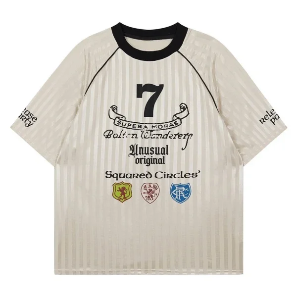 European and American Street Fashion Brands Loose Fit for Couples American Retro Sports Jerseys Short Sleeved Football Jerseys